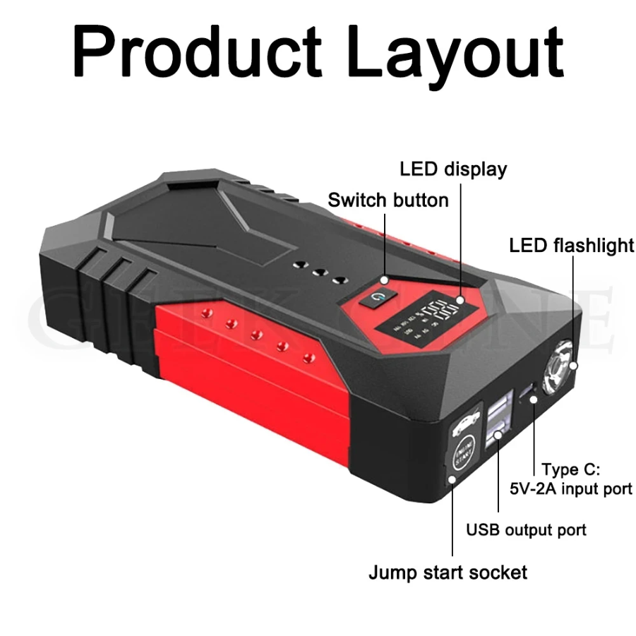 1200A 18000mAh Jump Starter